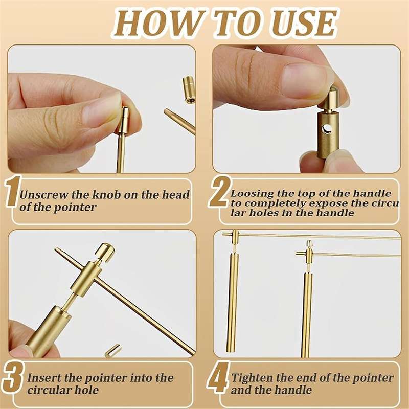 Dowsing Rods Copper 1 Pair Smooth Rotation Divining Rods Solid Copper Rods Dowsing Rods Spiritual wi