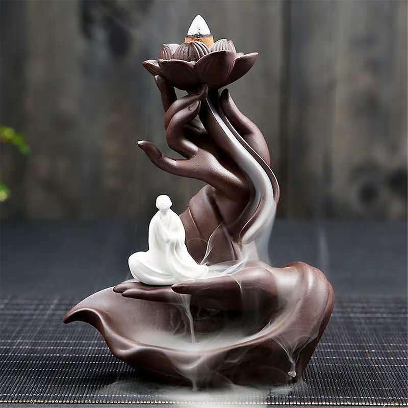 D-purple Sand Backflow Incense Stove, Buddhist Hand Home Fragrance Stove Incense Insert Plate Access