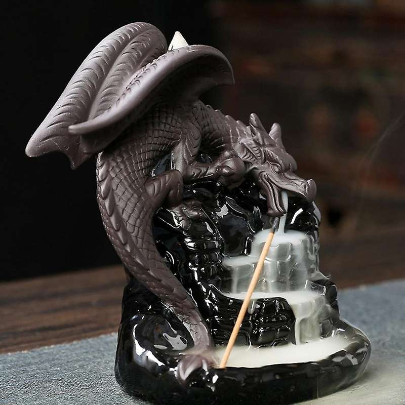 Dragon Decor Waterfall Incense Cone Holder Censer Encensoir Palnik Incense Meditation Backflow Incen