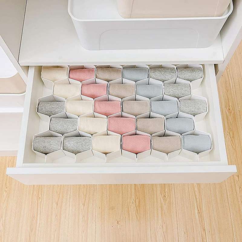 Drawer Divider Organizer, Adjustable Honeycomb Partition Cabinet Clapboard Storage for Underwear, So
