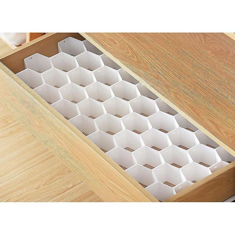 Drawer Divider Organizer, Adjustable Honeycomb Partition Cabinet Clapboard Storage for Underwear, So