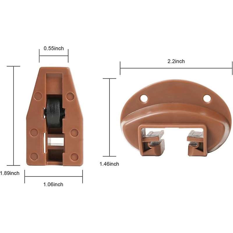 Drawer Slides Guides Plastic 5Pairs with Roller Undermount Drawer Slides Stopper for Dresser Drawer