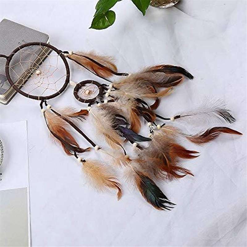 Dream Catcher Brown Decorative Dream Catcher Living Room Dream Catcher for Wall Hanging, Decoration,