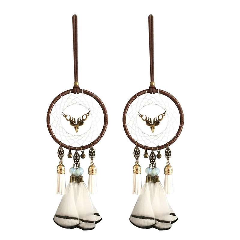 Dream Catcher Feather Car Mirror Hanging Accessories Rear View Mirror Accessories for Aesthetic Deco