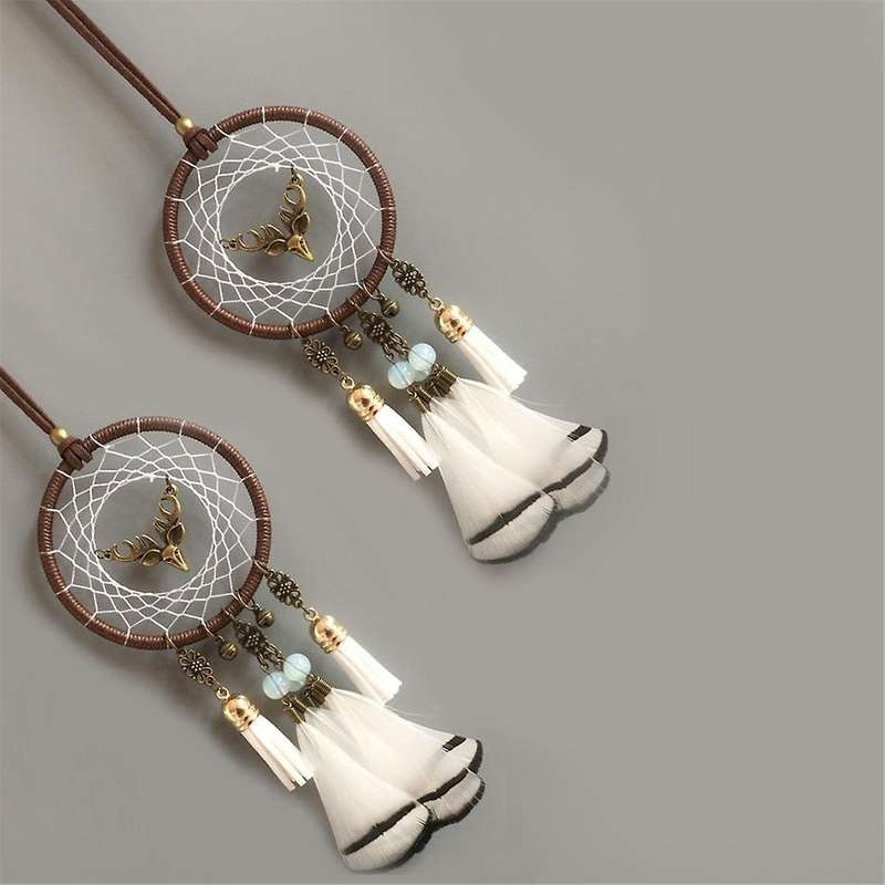 Dream Catcher Feather Car Mirror Hanging Accessories Rear View Mirror Accessories for Aesthetic Deco