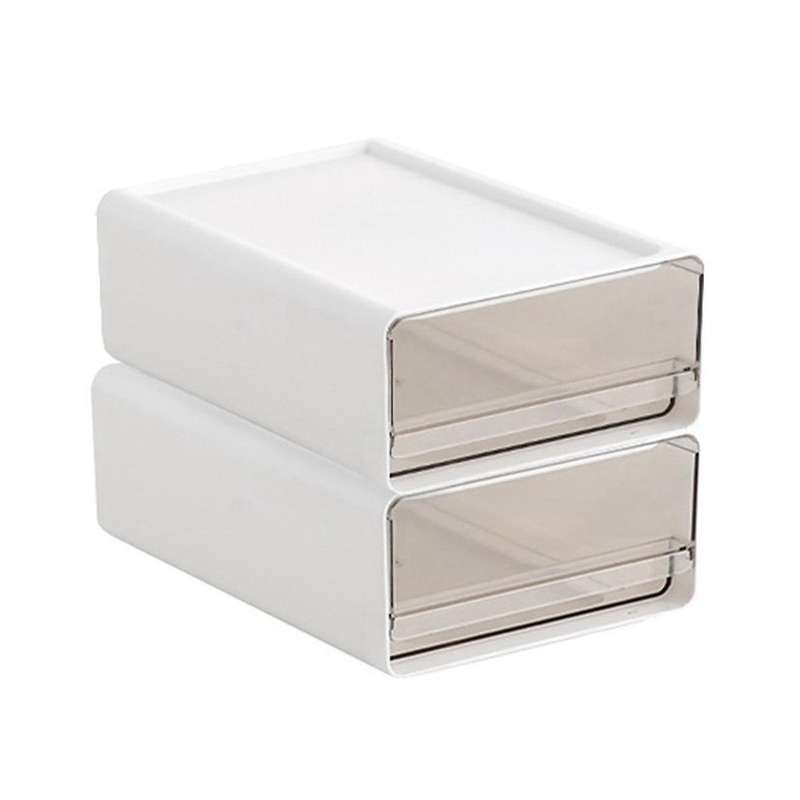 Drawer Type Transparent Storage Box Office Cosmetics Storage Box Shelf Stationery Storage Stackable