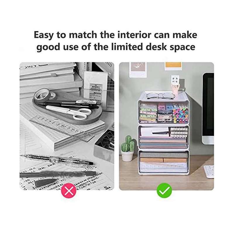Drawer Type Transparent Storage Box Office Cosmetics Storage Box Shelf Stationery Storage Stackable
