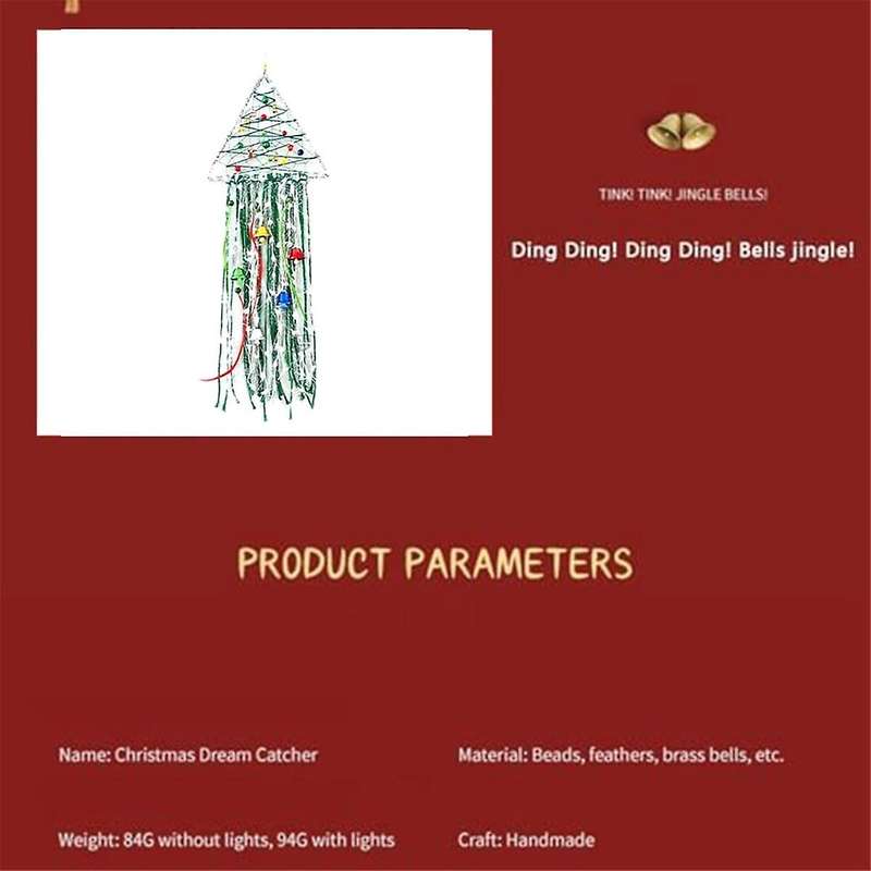 Dream Catcher with Led Lights Macrame Wall Hanging with Tassels Decorative Bell Dreamcatcher for De