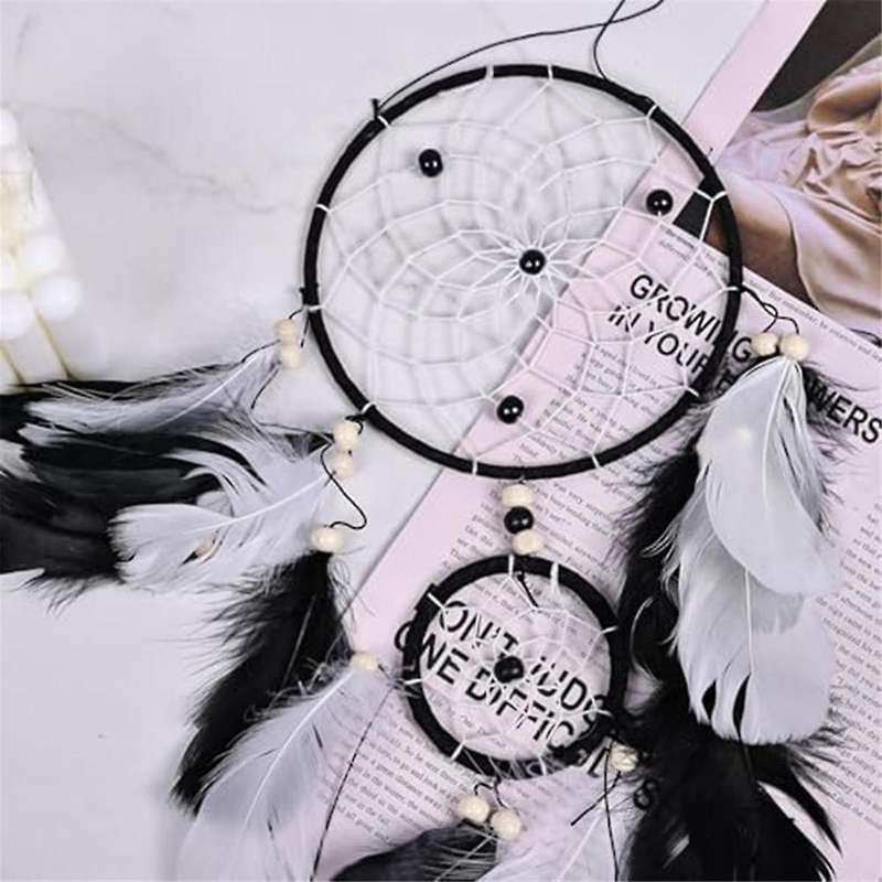 Dream Catcher Set of 5 Boho Wall Hanging Decor Handmade Traditional Feathers Dream Catcher for Bedr