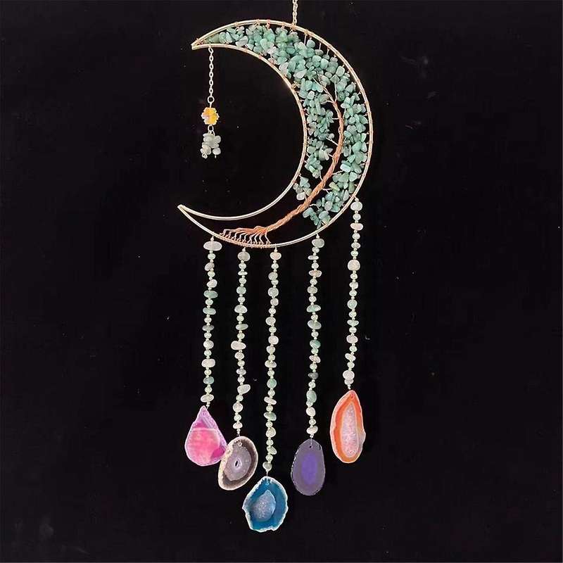 Dream Catchers with Crystal Tree Gemstone Dream Catchers Natural Gem Wall Hangings Room Dreamcatcher