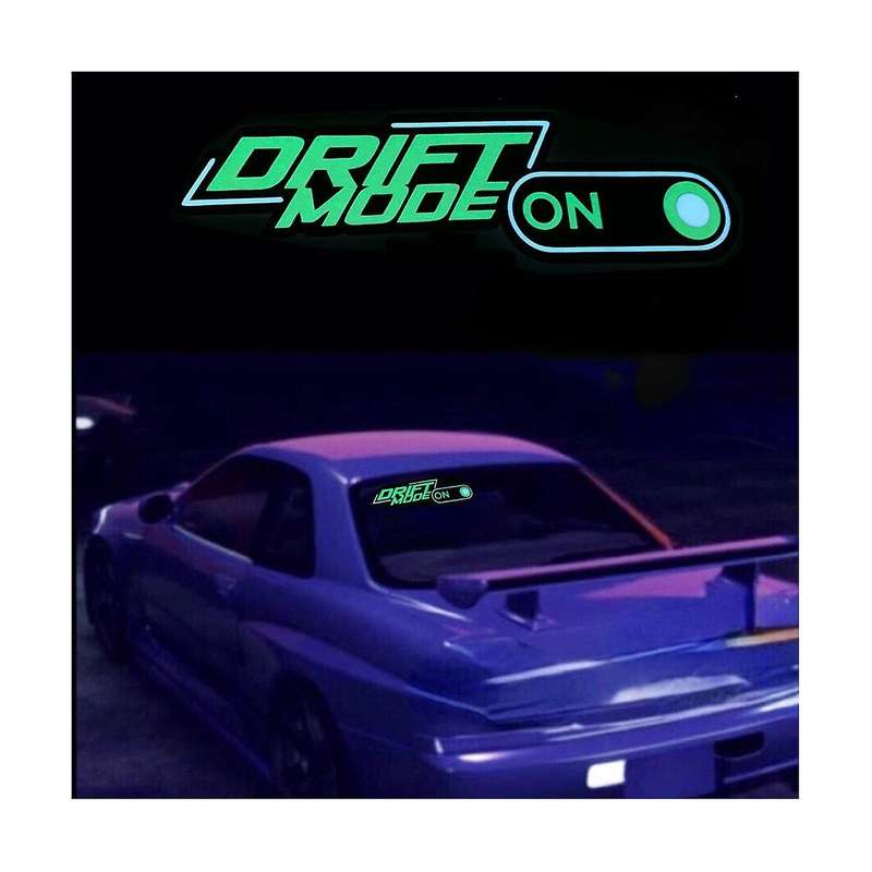 Drift Mode On Glow Panel Light Emitting Window Racing Car Sticker Windshield Decorative Led Light A