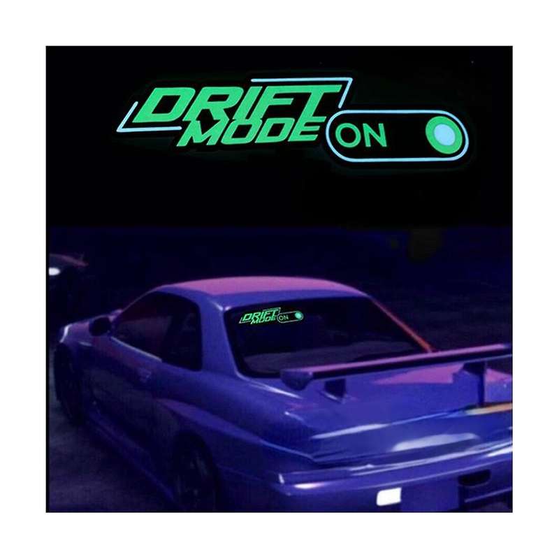 Drift Mode On Drive Safe Glow Panel Light Emitting Window Racing Car Sticker Windshield Decorative L