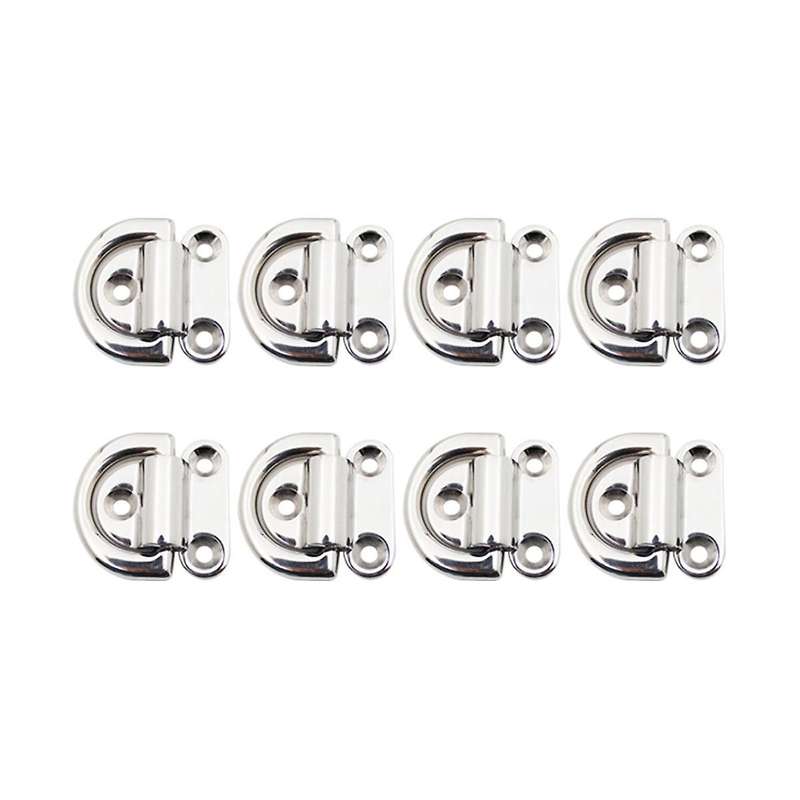 D-ring Deck Collapsible Pad Eye Tiedown Cleats for Yacht Motorboat Truck Mirror Polished Ship Parts