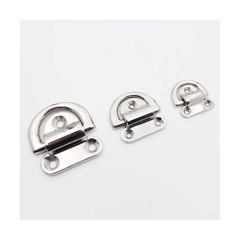 D-ring Deck Collapsible Pad Eye Tiedown Cleats for Yacht Motorboat Truck Mirror Polished Ship Parts