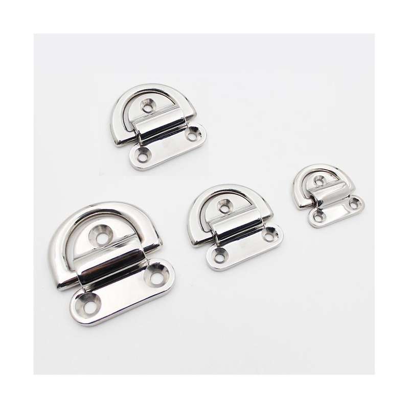 D-ring Deck Collapsible Pad Eye Tiedown Cleats for Yacht Motorboat Truck Mirror Polished Ship Parts