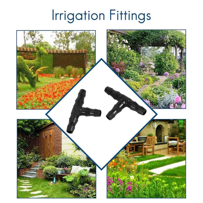 Drip Irrigation Barbed Connectors, Fits 1/4 inch Drip Tubing