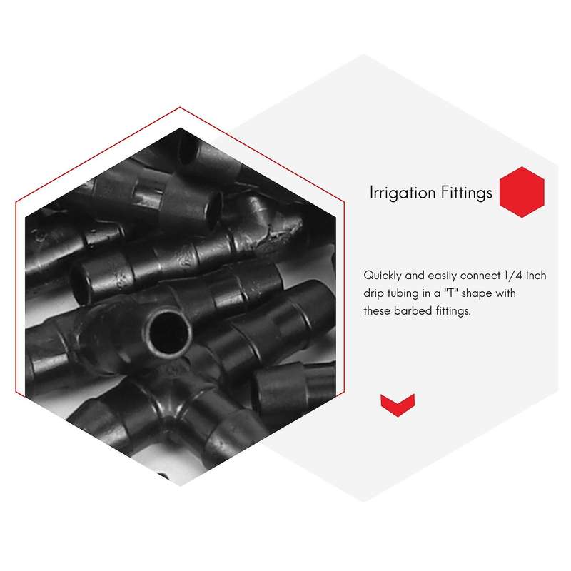 Drip Irrigation Barbed Connectors, Fits 1/4 inch Drip Tubing