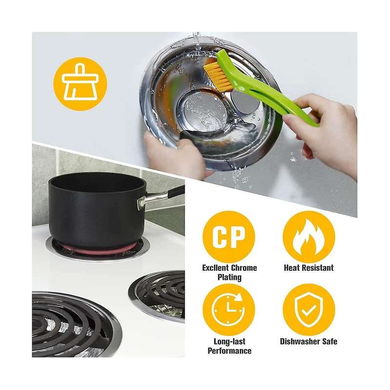 Drip Pan Kit,universal Chrome Burner Drip Bowls Replacement for Kitchen Aid Range W10278125 W101964