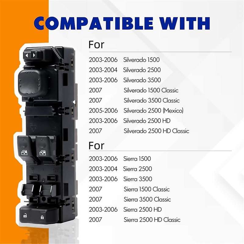 Driver Side Power Master Window Switch for 2003-2007, 920-023 -226 15883318 15109666