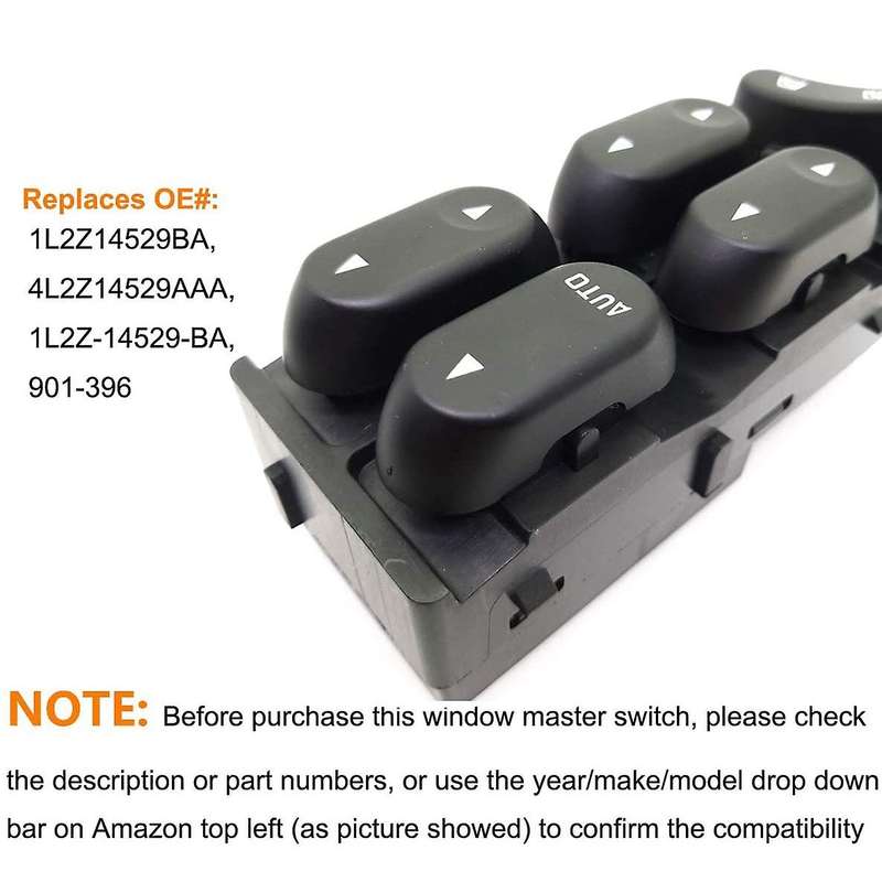 Driver Side Window Switch for F250 F350 F450 F550 Explorer Excursion Mercury Mountaineer 1L2Z14529BA