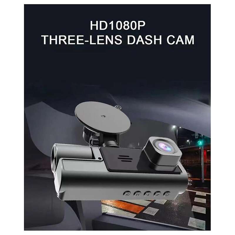 Driving Recorder HD 1080P 2 Inches Screen 3 Way with Wifi 3 Lens Parking Monitoring with Night Visi