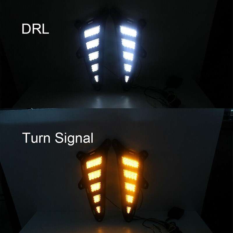 DRL Daytime Running Fog Light with Amber Turn Signal for 2017-2020