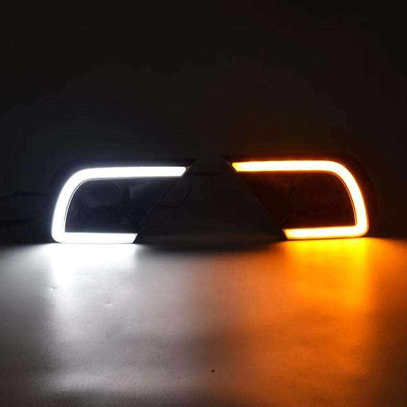 DRL with Turning Yellow Signal LED Daytime Running Light Led Fog Lamp Cover for 2013-2015