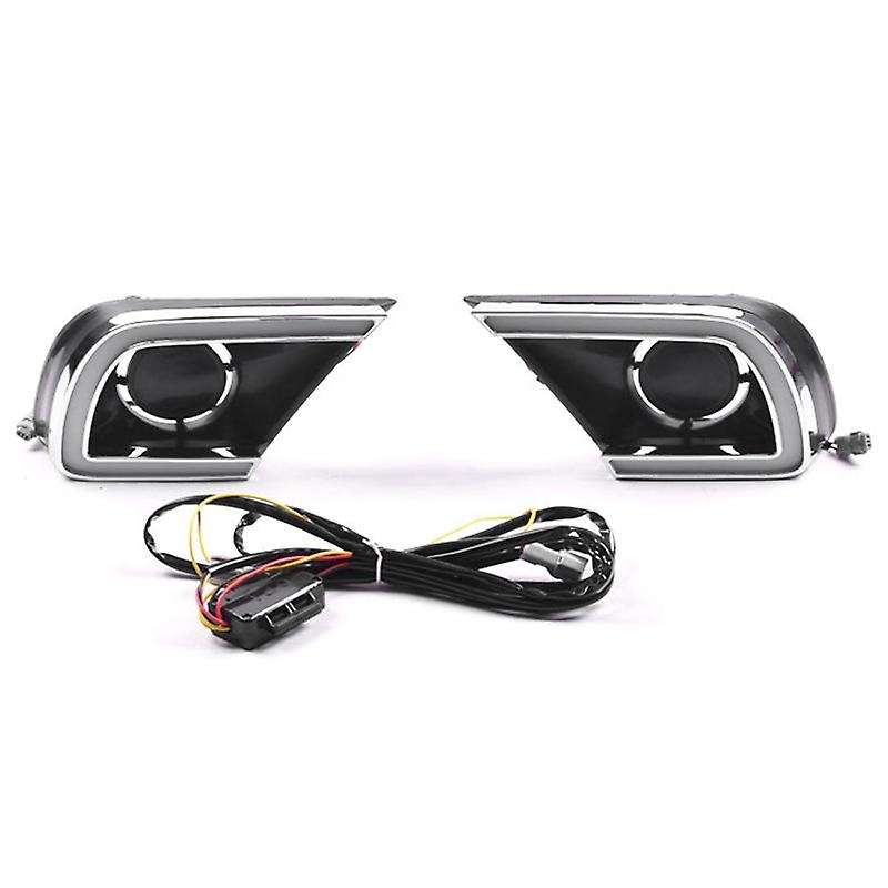 DRL with Turning Yellow Signal LED Daytime Running Light Led Fog Lamp Cover for 2013-2015