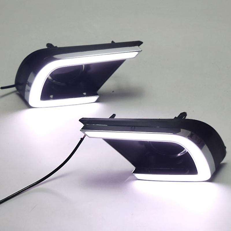 DRL with Turning Yellow Signal LED Daytime Running Light Led Fog Lamp Cover for 2013-2015