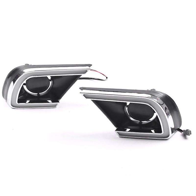 DRL with Turning Yellow Signal LED Daytime Running Light Led Fog Lamp Cover for 2013-2015