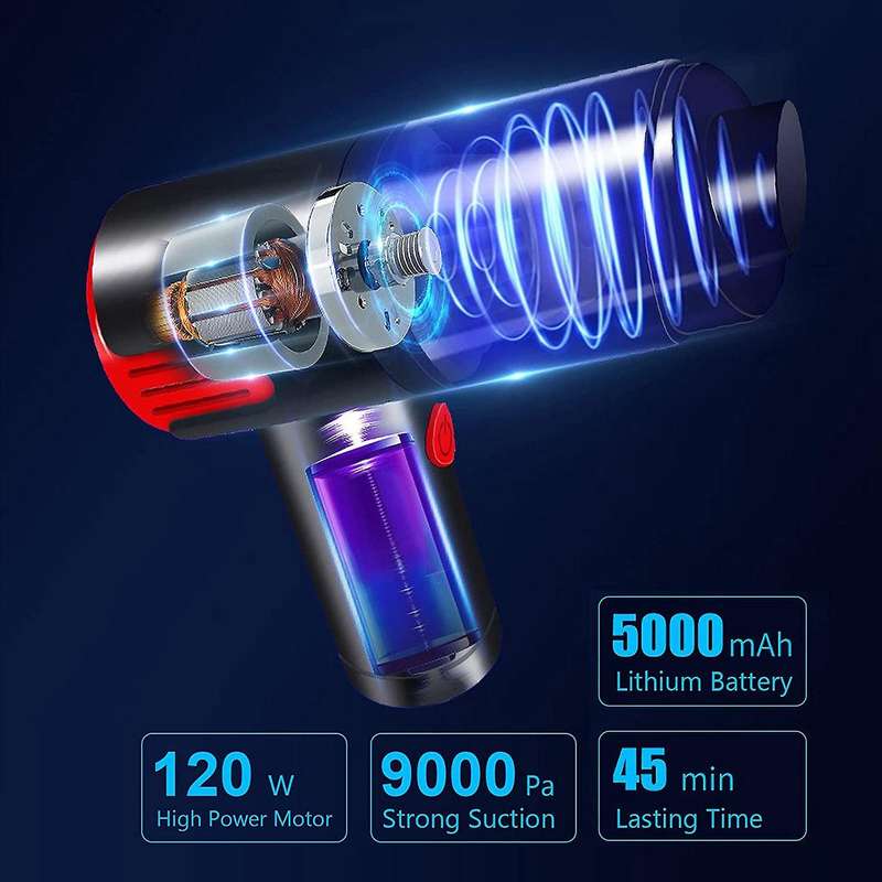Dry and Wet Cleaner Mini Portable Handheld Vacuum Cleaner Electrically Rechargeable Home Car Dust Co
