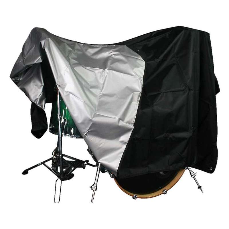 Drum Set Cover - Premium Black Waterproof 420d Oxford Fabric with Silver Coating - Anti Uv-rays Pro