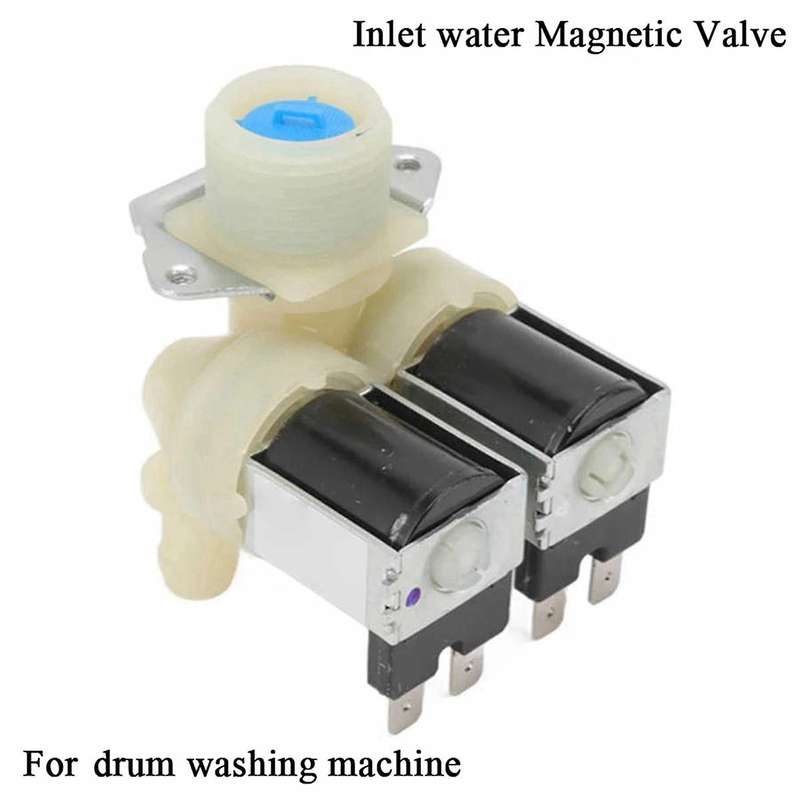 Drum Washing Machine Inlet Water Valve Dual Heads Inlet Magnetic Valve for Cylinder Washing Machine