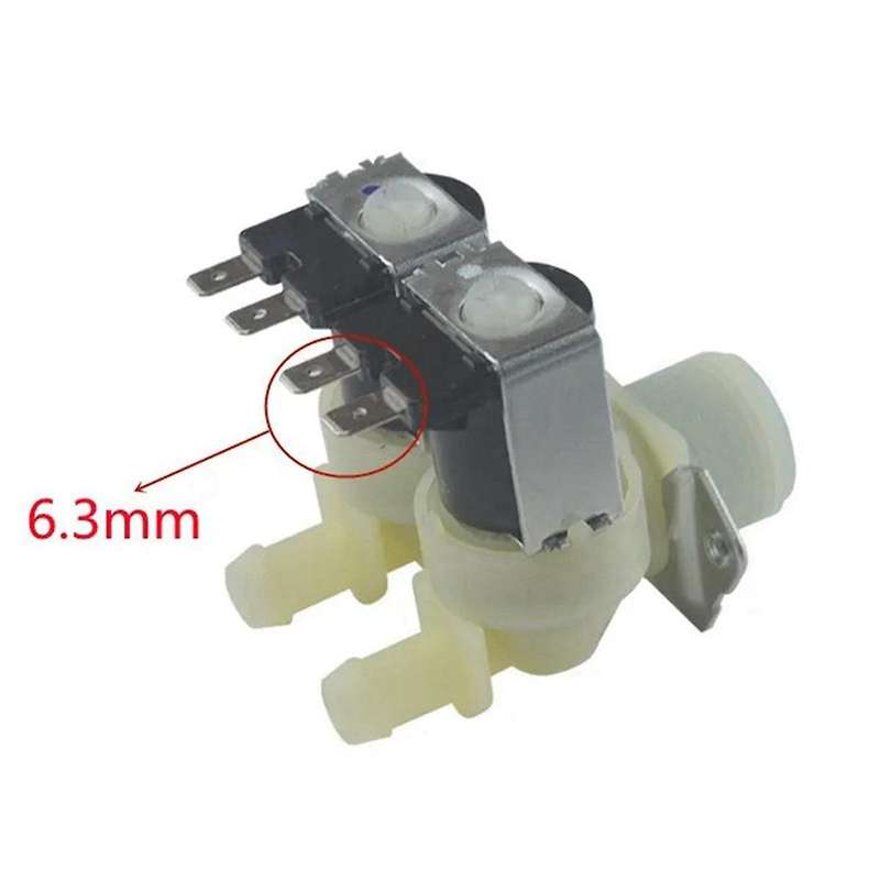 Drum Washing Machine Inlet Water Valve Dual Heads Inlet Magnetic Valve for Cylinder Washing Machine