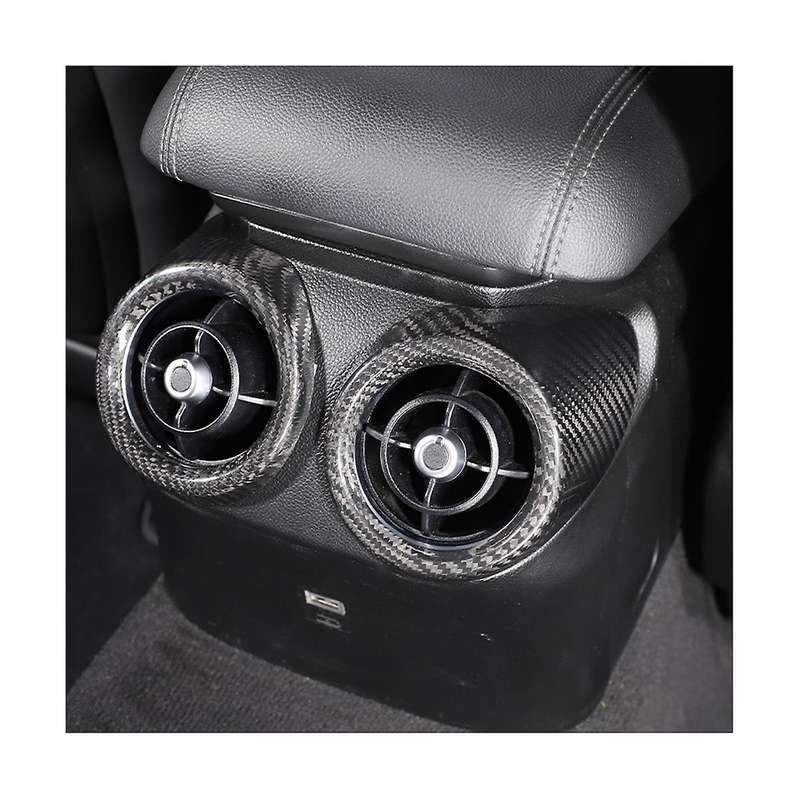 Dry Carbon Fiber Car Rear Row Outlet Cover Trim for 2017-2020 Interior Accessories
