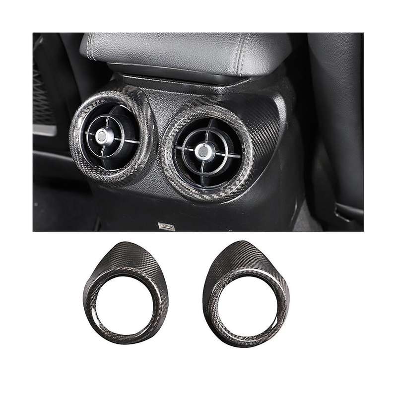 Dry Carbon Fiber Car Rear Row Outlet Cover Trim for 2017-2020 Interior Accessories