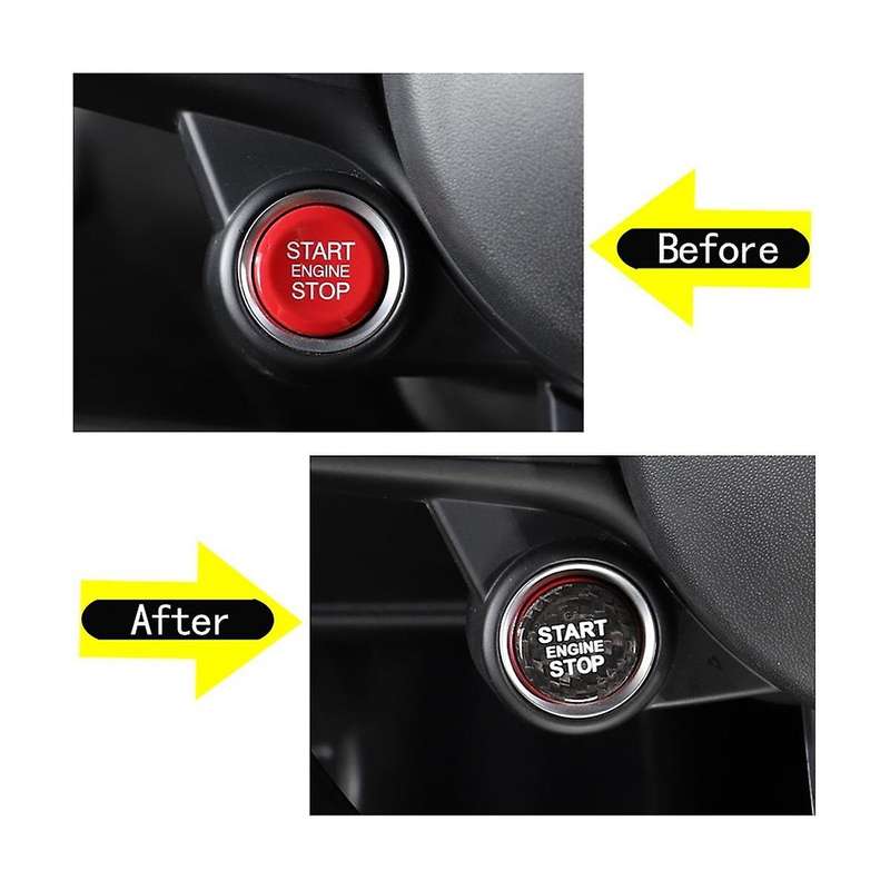 Dry Carbon Fiber Car Start Stop Engine Button Cover Trim for Stelvio 2017-2020 Accessories, Black