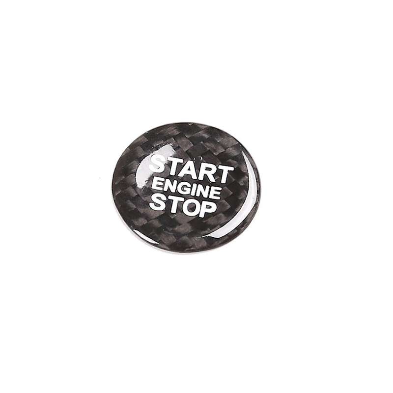 Dry Carbon Fiber Car Start Stop Engine Button Cover Trim for Stelvio 2017-2020 Accessories, Black