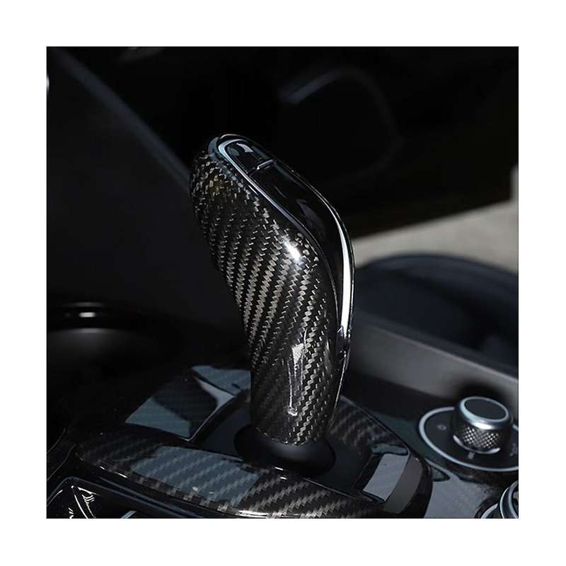 Dry Carbon Fiber Car Gear Shift Head Knob Decorative Cover Trim for /Stelvio 2020-2021 Accessories