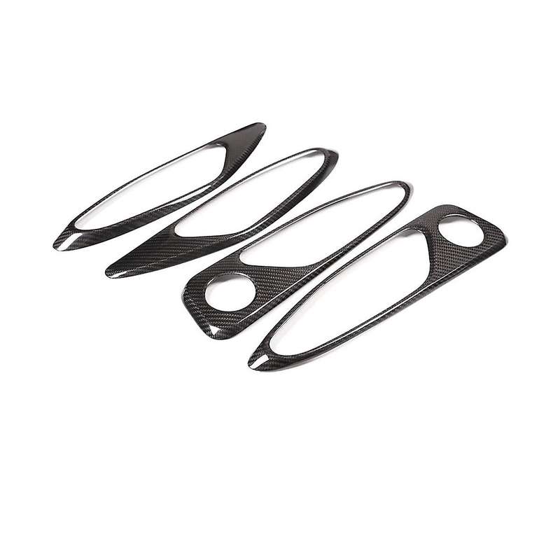 Dry Carbon Fiber for 2017 2018 2019 Car Interior Door Handle Frame Cover Trim Accessories