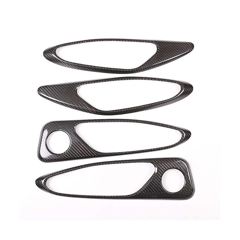 Dry Carbon Fiber for 2017 2018 2019 Car Interior Door Handle Frame Cover Trim Accessories