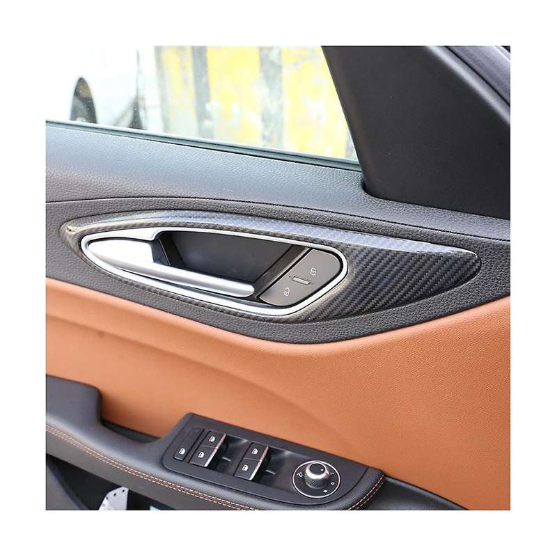 Dry Carbon Fiber for 2017 2018 2019 Car Interior Door Handle Frame Cover Trim Accessories