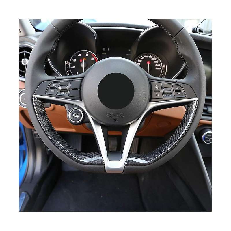 Dry Carbon Fiber Steering Wheel Decoration Frame Strip Cover Trim for 2017 2018 2019 Accessories