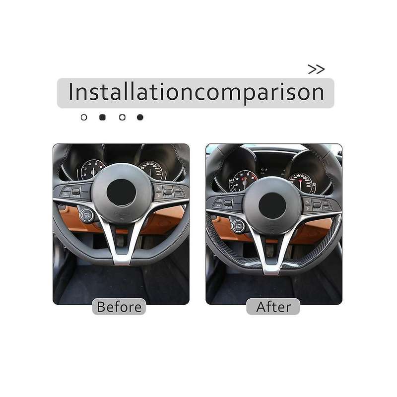 Dry Carbon Fiber Steering Wheel Decoration Frame Strip Cover Trim for 2017 2018 2019 Accessories