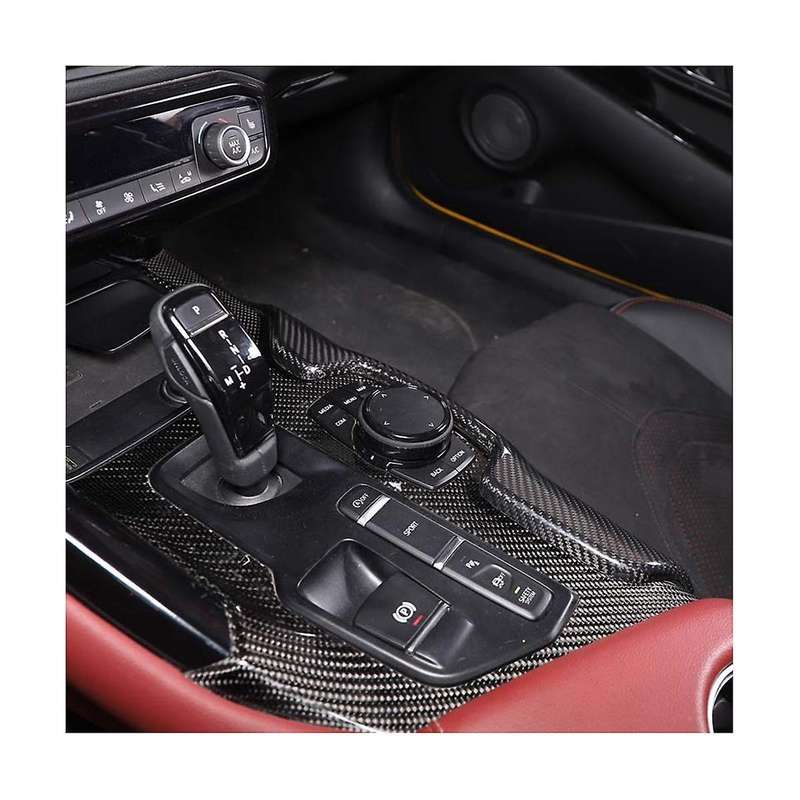 Dry Carbon Fiber Center Control Side Gear Panel Cover Trim for A90 2019-2022 Accessories