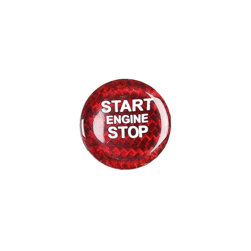 Dry Carbon Fiber Car Start Stop Engine Button Cover Trim for Stelvio 2017-2020 Accessories, Red