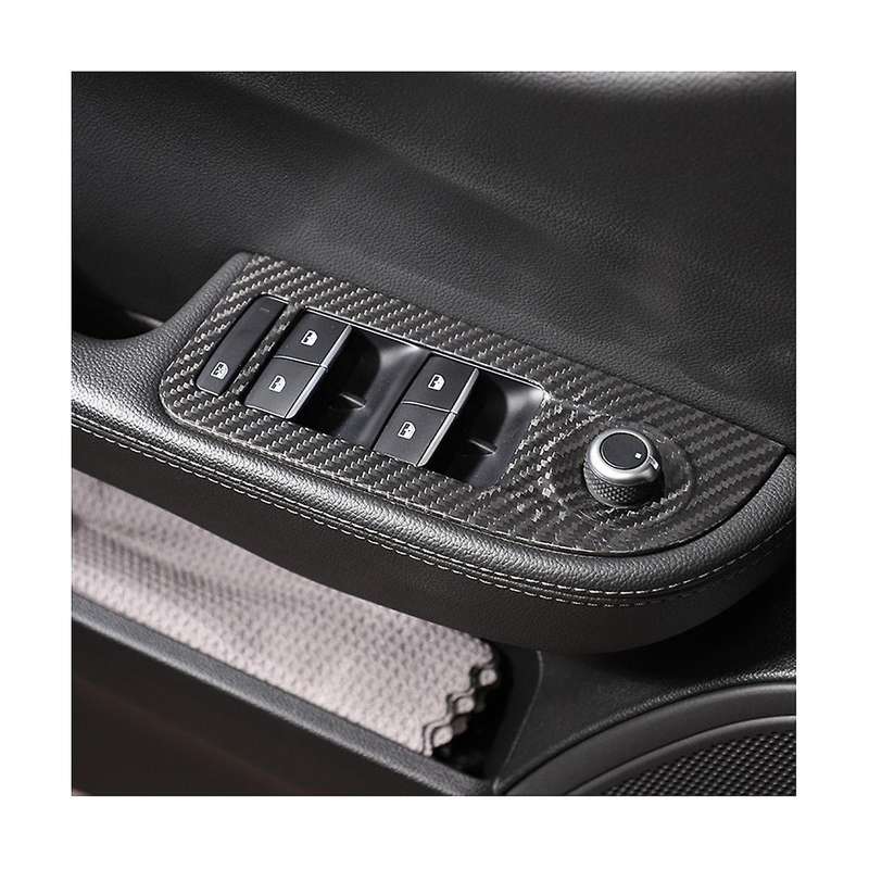Dry Carbon Fiber Window Lift Switch Button Frame Cover Trim for 2017 2018 2019 2020 Car Accessories