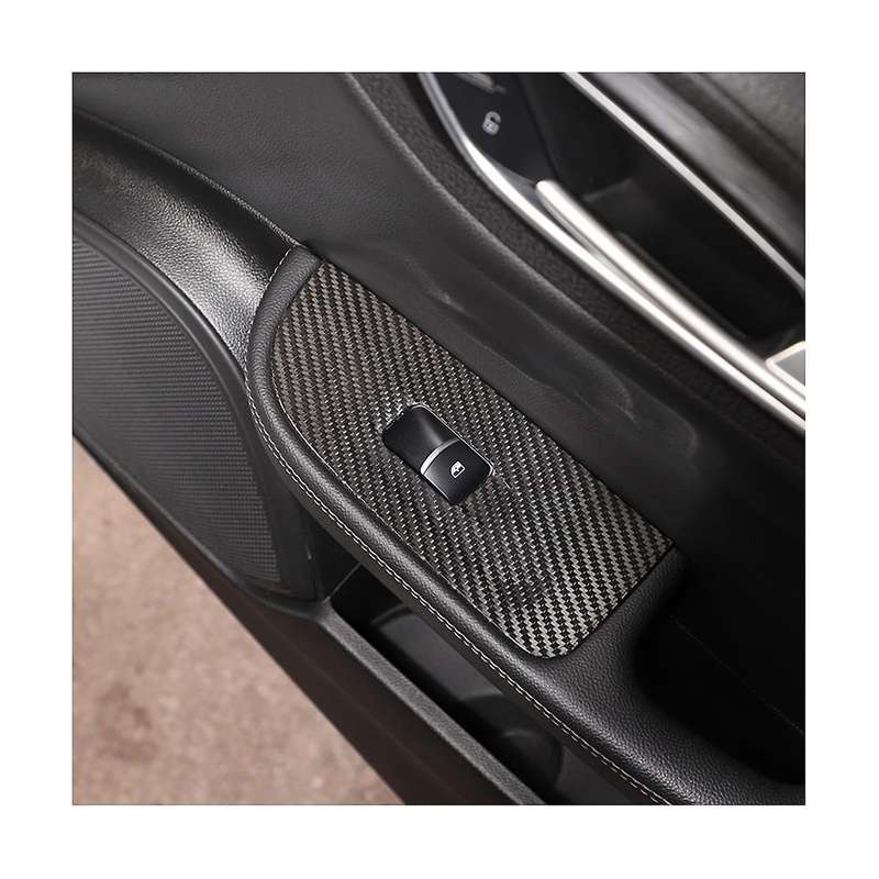 Dry Carbon Fiber Window Lift Switch Button Frame Cover Trim for 2017 2018 2019 2020 Car Accessories