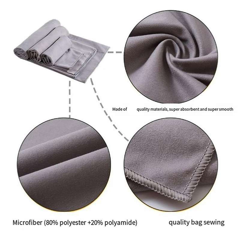 Dry Towel - 3 Size Pack Of Portable Microfiber Travel Towels Bag - Fast Drying Towel Set