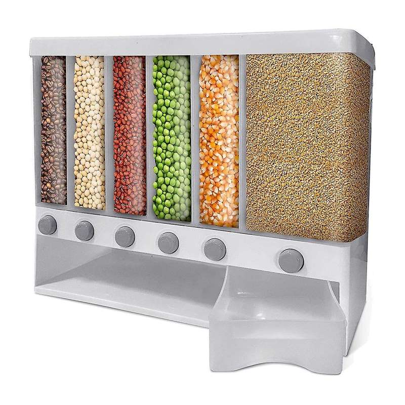 Dry Food Dispenser Container-rice Dispenser 22 Pounds Pantry & Bucket (white)